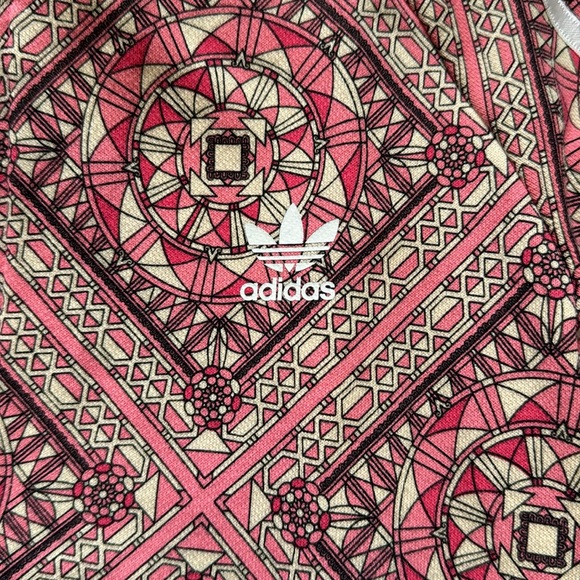 Adidas Pink Geometric Print Zip Up Track Jacket XL (UK 14-15Y) - Picture 6 of 7